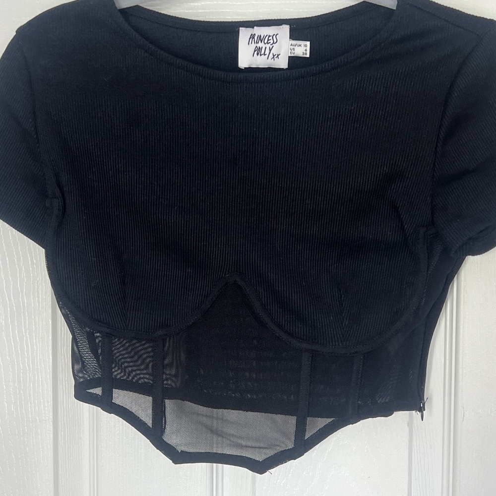 Princess Polly Black Crop Top